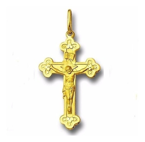 Pingente 2.7 Cm Crucifixo Ouro 18k 0.7 Gr Cruz Cristo Jesus