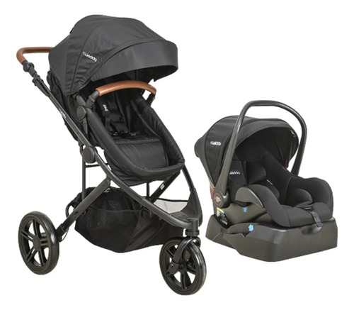 Carrinho De Bebê Trek Com Bebê Conforto E Base Preto - Kiddo