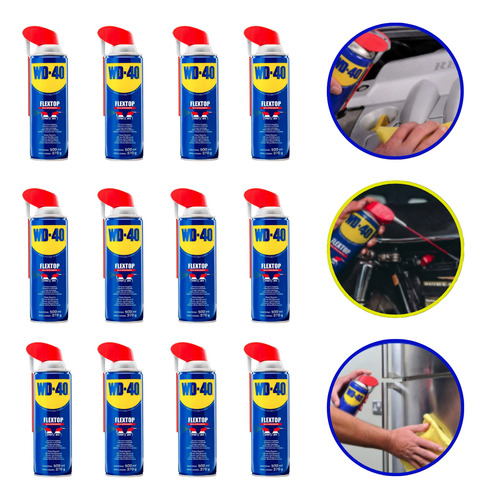 Wd40 Spray Produto Multiusos Desengripa Lubrifica 500ml 12un