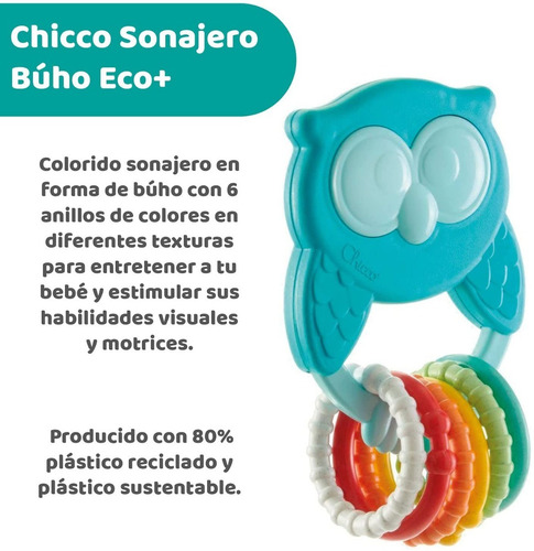 Imagen 4 de 5 de Chicco Sonajero Búho Eco+