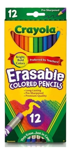 Lapices De Colores Crayola Erasable Borrables X 12 Colores