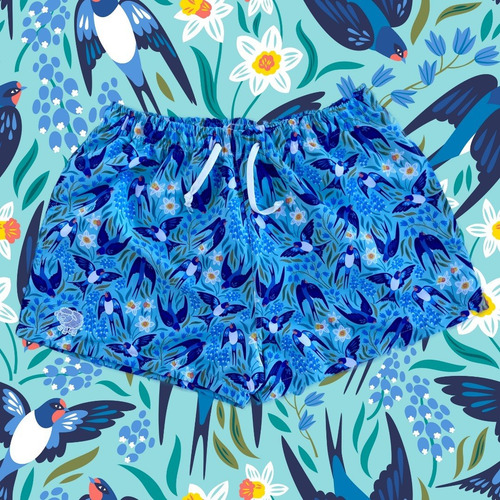 Imagen 2 de 4 de Traje De Baño Hombre Pajaros Short Malla