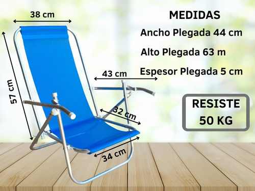 Imagen 3 de 9 de Reposera Niños Aluminio 2 Pos Coversol Kit X2- Disentino®