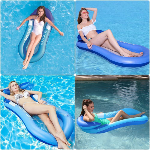 Flotador Inflable Para Piscina Sillón Hamaca Azul
