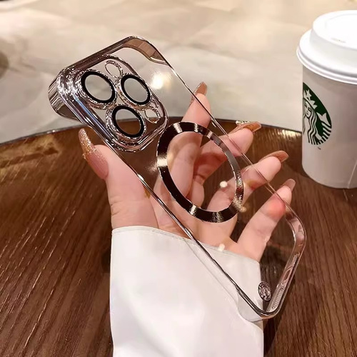 Wf/ Funda Teléfono Apple Transparente Sin Bisel Galvanizada