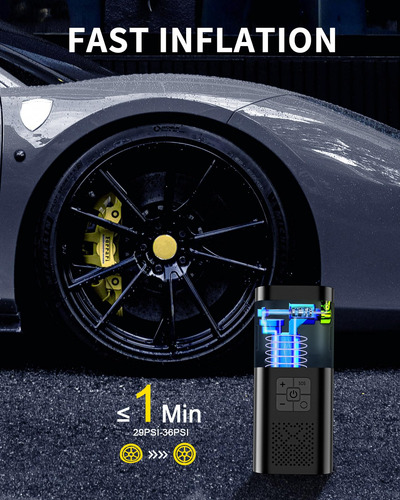 Temola Inflador Portátil 150 Psi Con Medidor De Presión