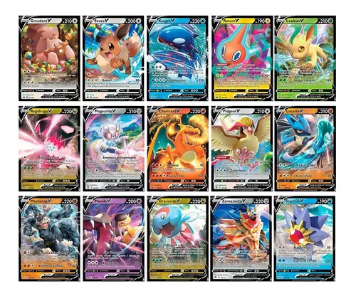 5 cartas Pokemon V - Sem duplicatas - Pacote Pokemon ultra raro - Pokemon  raro Ca