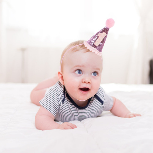 Gorro Para Fiesta De Primer Cumpleaños, Diadema Para Recién
