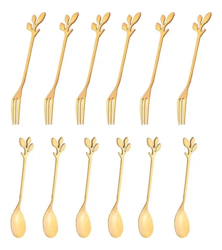comprar Juego 6 Cucharas Y 6 Tenedores Para Café Té Postres Botana
