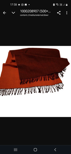 Chall Bifaz De Alpaca .tuyunti Artesanias Naranja Oscuro Liso Ad