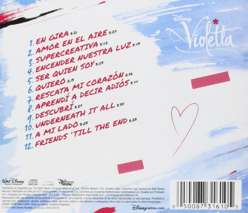 Violetta - Gira Mi Corazon - Disco Cd - Nuevo (12 Canciones)