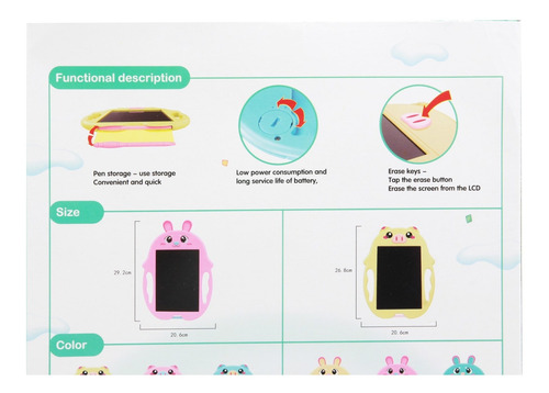 Tablet Infantil Lcd Forma Animal Con Moldes