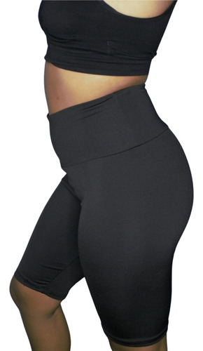 Bermuda Plus Size Cintura Alta Tamanho G1 Legging Preta