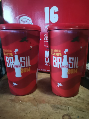 2 Vasos De Coleccion Coca Cola Selección Mexicana Mundial 14 (Usado)