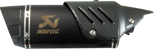 Termo Fm Tipo Akrapovic Negro Con Protección Carbono