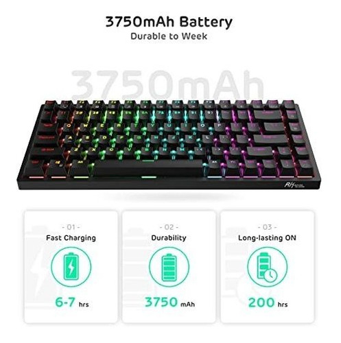 Teclado Inalambrico Rk Royal Kludge Rk84 Bluetooth 84 Teclas