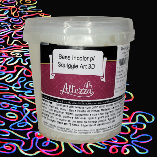 Base Incolor Para Arte Em Alto Relevo Squiggle Art 3d 450g