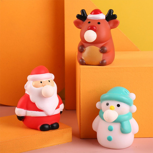 3 Navidad Escupir Burbuja Relajante Juguete Papa Noel