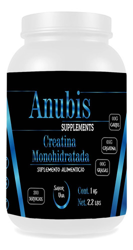 Creatina Monohidratada Anubis 1kg Varios Sabores 200 Servs Uva