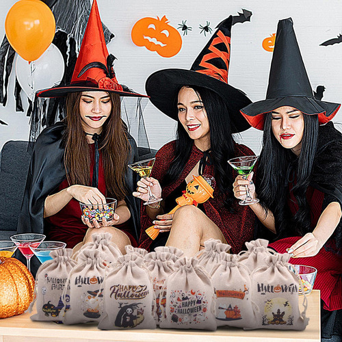 Bolsas De Regalos De Halloween Bolsa Con Cordón De Halloween