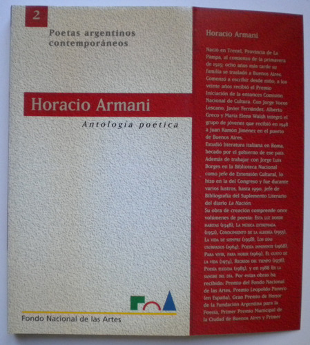 Armani Horacio / Antología Poética / Fondo Nacional De Las A
