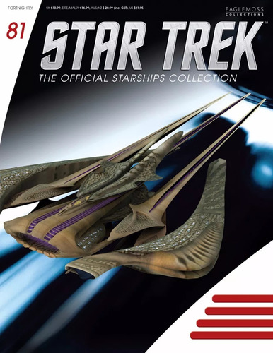 Fascículo Em Inglês Nº 81 + Brinde Nave Miniatura Star Trek Xindi - Reptilian Warship  - Editora Eaglemoss - Capa Mole - Bonellihq Mar24