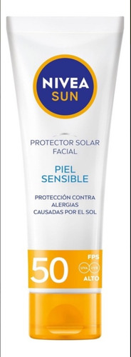 Protector Solar Facial Nivea Sun Piel Sensible Fps 50, 50 Ml