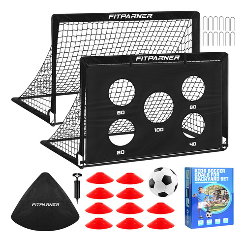 Goles De Fútbol Fitparner De 4 X 3 Pies Para Niños De 3 A 14