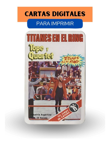 Juego De Cartas Retro Titanes En El Ring Para Imprimir