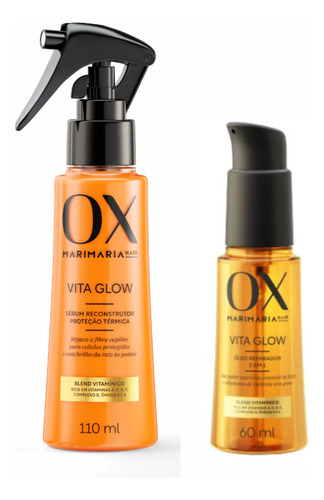 Kit Óleo Finalizador Vita Glow Ox Mari Maria Tonico Cabelo