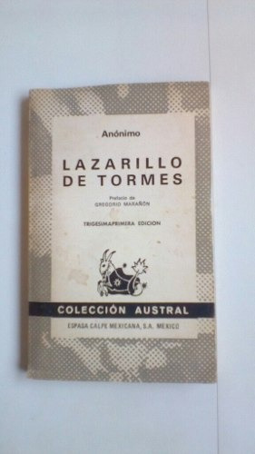 Libro Lazarillo De Tormes Colección Austral Completo