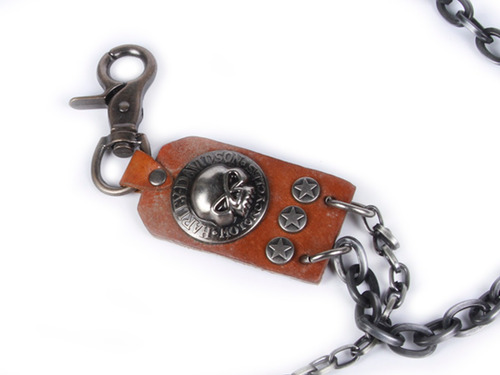 Cadena Piel Cafe De Billetera Cartera Harley Davidson Skull