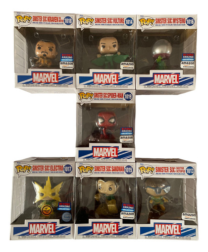 Spiderman Funko Pop Sinister Six Set Completo De 7 Figuras (Usado)