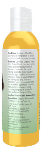 Aceite De Jojoba Orgánico Now Solutions Hidratante 120 Ml