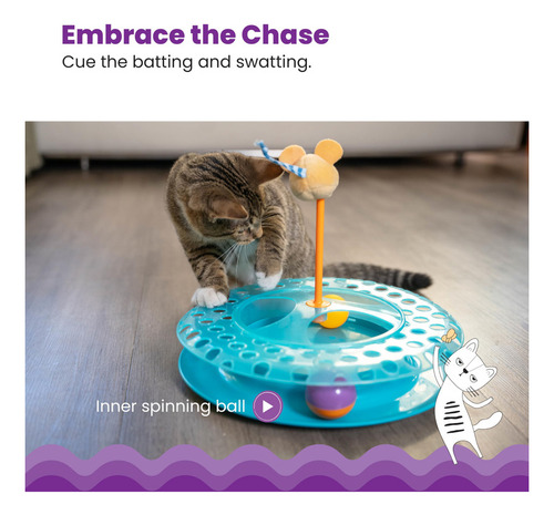Catstages Cheese Chase Catnip Juguete Interactivo Con Pista