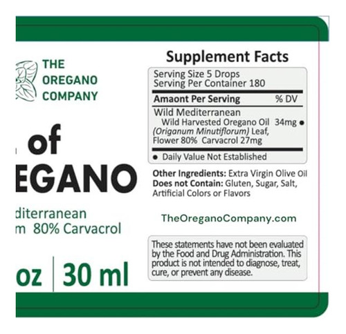 The Oregano Company Aceite De Orégano 30 Ml Vegano