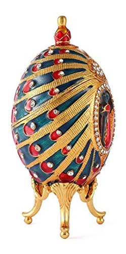 Imagen 2 de 4 de Qifu Faberge Serie De Huevos Caja De Baratija De Joyeria Pi