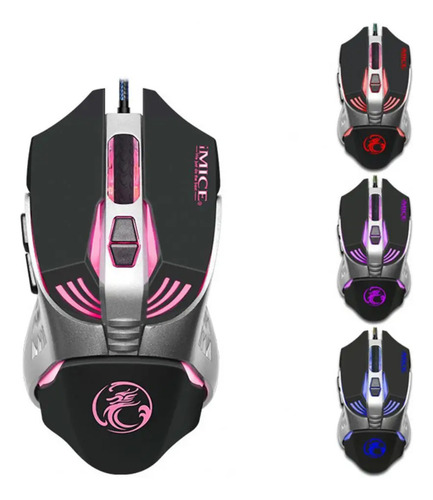 Mouse Gamer V5 Rgb Dpi2400 Rgb Imice 7 Botões Jogos