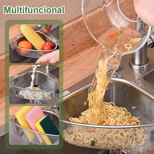 Colador Para Fregadero De Cocina, Cesta Colador De Acero,