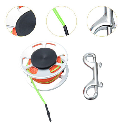 Scuba Diving Reel Scuba Spool Finger Reel With Clip Silver