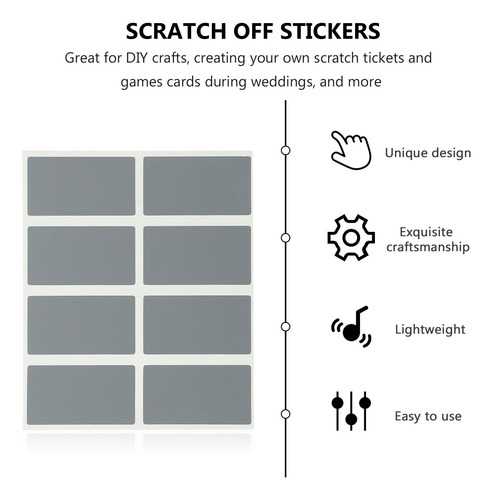 100 Peças De Adesivos Retangulares Diy Scratch Off Autoadesi