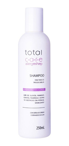 Kit 3 Shampoo HipoalergĂȘnico Total Care 250ml - Alergoshop
