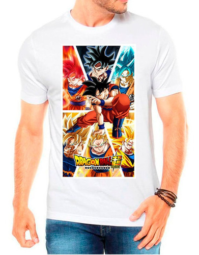 Camiseta Masculina Branca Desenho Anime Dragon Bal Z 12