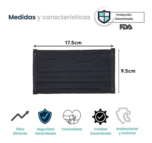 Cubrebocas Hana 100 Pz Premium Desechables Máxima Protección