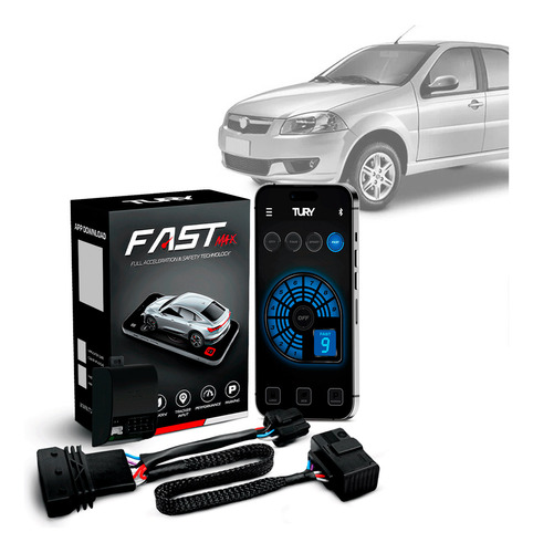 Módulo Acelerador Pedal Fast Com App Siena 12 13 14 15 16 17