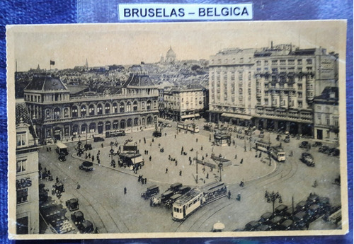 Antigua Postal De Bruselas Bélgica Con Tranvias