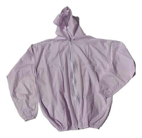 Chamarra Impermeable Lila Rompe Vientos 