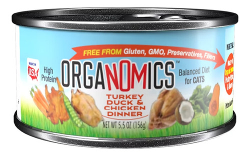 8 Latas Organomics Sabores Surtidos Alimento Natural Gato