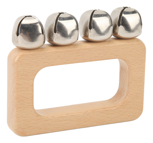 Jingle Metálico Rectangular De Madera Handle Bells Dance Han