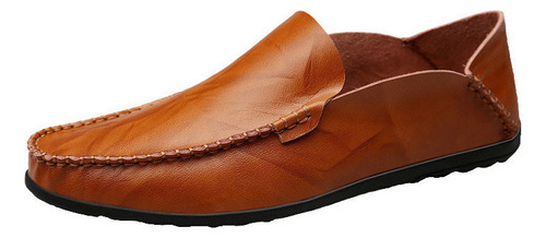 Mocasines Casuales Para Hombre Zapatos De Cuero Sin Cordones